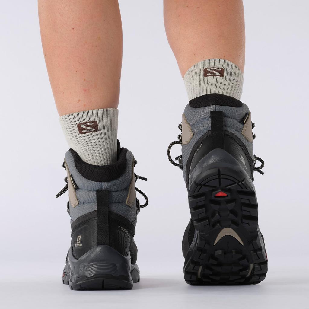 Salomon QUEST ELEMENT WOMEN Size WEATHER GORE-TEX Hiking/Trekking Shoes, L41457400, 24.5 Cm, EBONY/RAINY DAY/STORMY