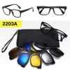 Polarized Magnetic Clip-on Sunglasses Set: Unisex TR Frame Prescription Eyeglass & Sunglasses Combo