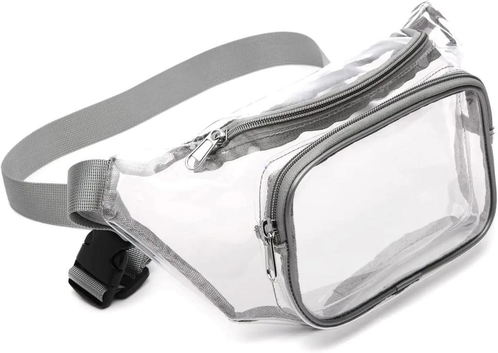 Waterproof PVC Transparent Crossbody Sports Waist Bag for Outdoor Fitness and Travel