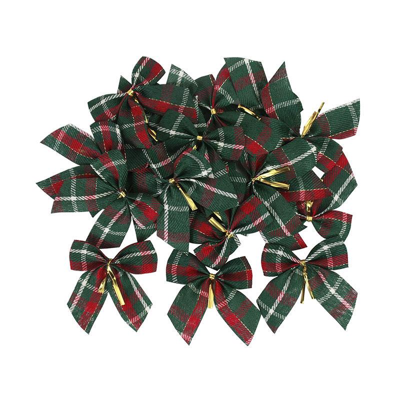 10/20Pcs Christmas Bows Xmas Tree Hanging Ornament Decorations for Home DIY Wreath Bowknot Noel Navidad 2024 New Year Gift Wrap