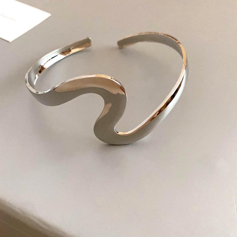 Bohemian Metall Offenes Armband für Damen Wellenmanschette Armreif Strandparty Schmuck Geschenk