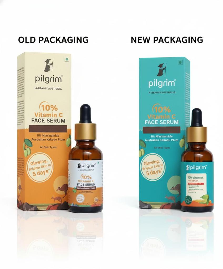 Pilgrim 10% Vitamin C Gesichtsserum 30 ml Für strahlende Haut, Dunkle Fleckenpflege, Ebenmäßiger Teint, Anfängerfreundlich, Alle Hauttypen