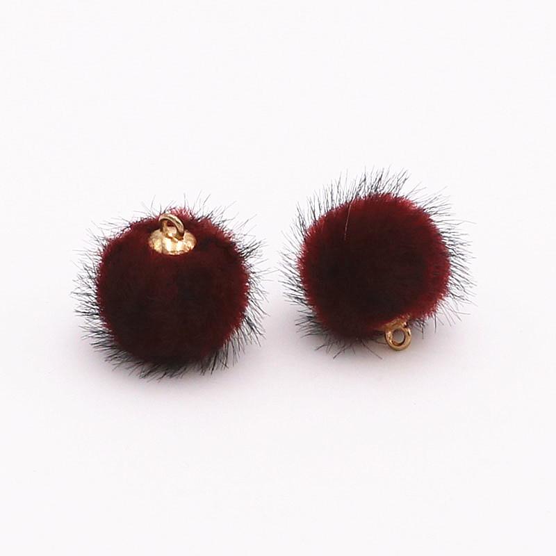 DIY Ornament Accessories 10pcs Key Ring Accessories Clothing Hair Accessories Earrings Eardrops Accessories Pendant Materials Mink Fur Ball