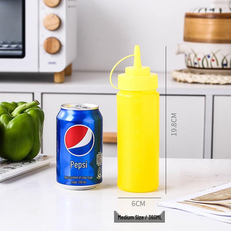 Household Squeeze Oil Bottle - Pointed Mouth for Kitchen Seasoning, Tomato Jam, Salad, or Commercial Use.