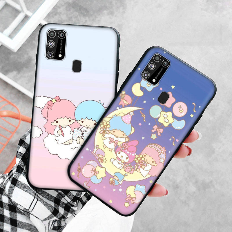 Black Case for Samsung Note 20 Lite S24 Ultra S23 A03 A05 A06 A11 A71 A15 A16 A13 A24 A25 A33 A52 A53 A50 M55 M35 Plus H-33 Little Twin Stars