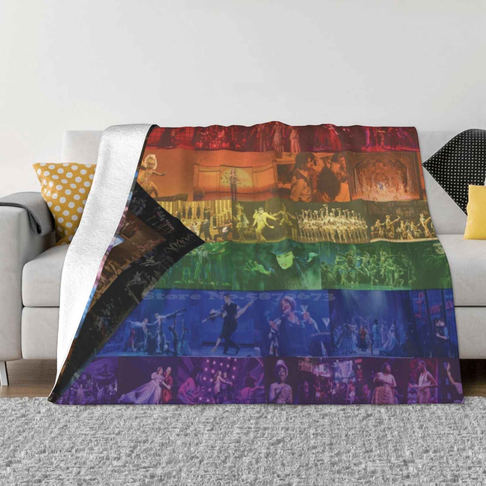 Инклюзивный Радужный Флаг Бродвея Низкая Цена Новый Принт Новинка Мода Мягкое Теплое Одеяло Мюзиклы Бродвейский Мюзикл Broadwaycantdie 30x40in