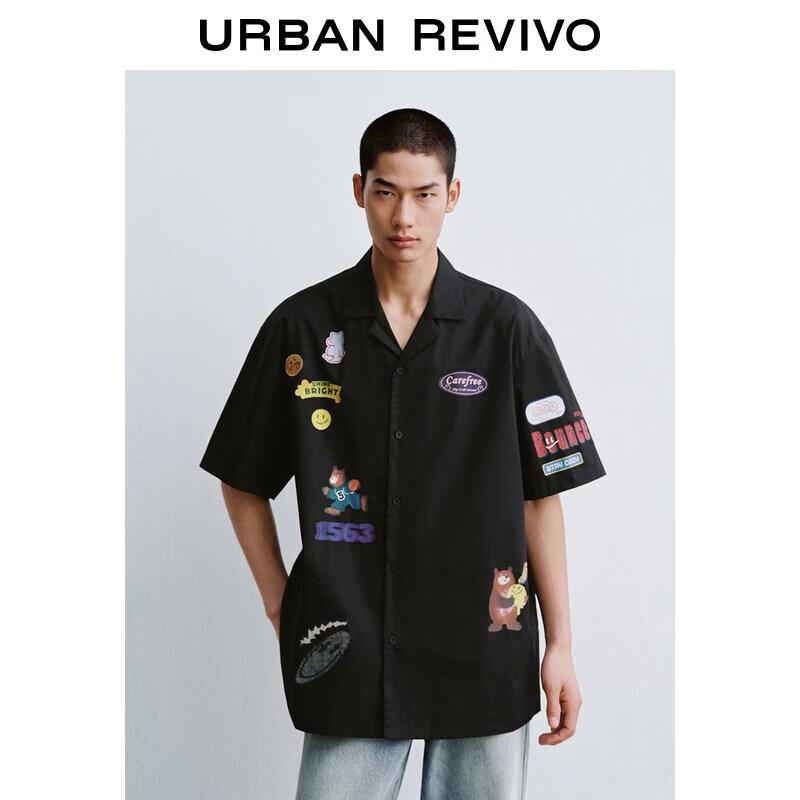 UR2026 Men s Summer Print Button-Up Shirt S