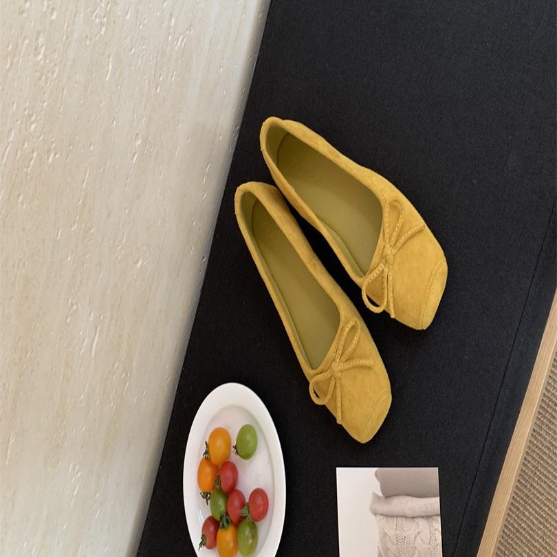 Shoes Women's Shoes French Single Shoes Bow Flat Bottom Shallow Mouth New Gentle Spring Pedal
