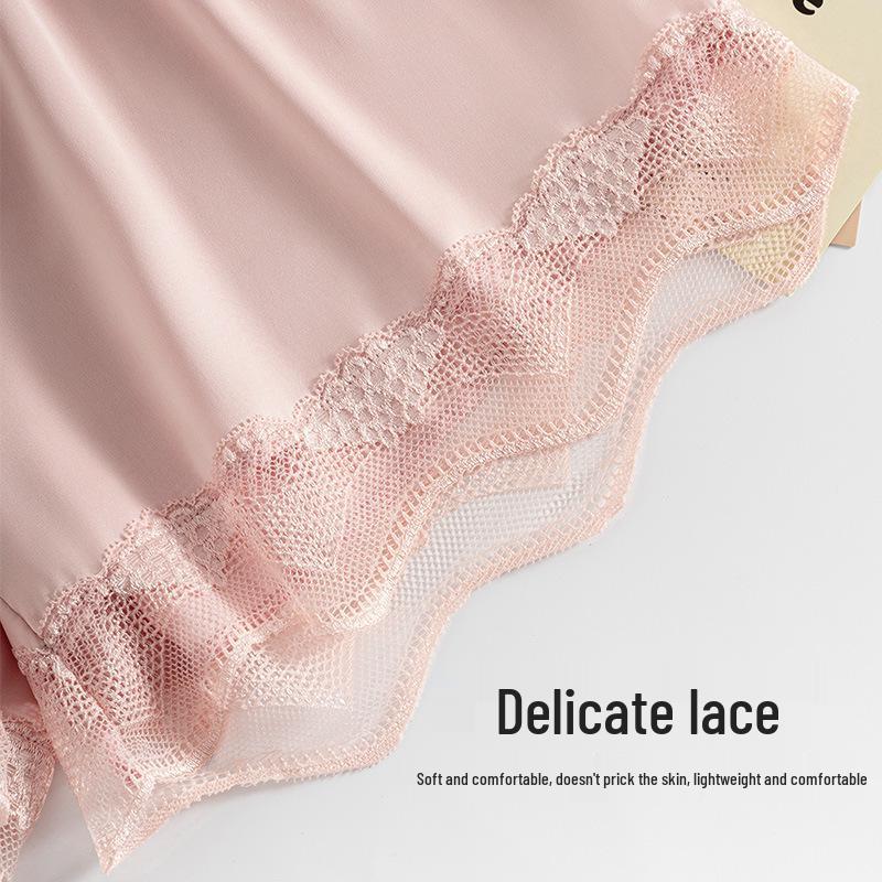 Women's Summer Ice Silk Lace Safety Pants: Anti-Exposure, Loose Fit JK Leggings, Wear Indoors or Outdoors.