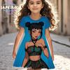 Kpop Demon Hunters Anime Girls Dress Breathable Summer Kids Cartoon Short Sleeve Beach Sundress Casual Nightgown