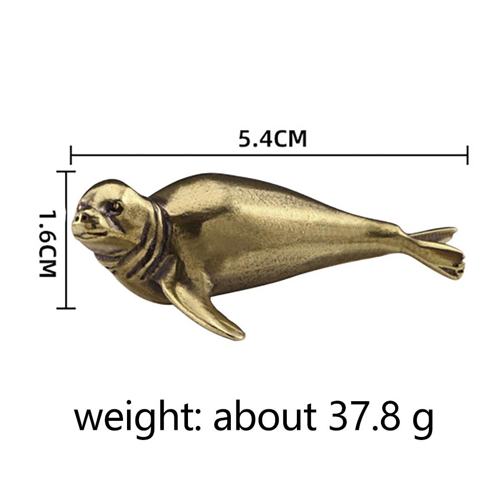Dyr Messing Sel Metallfigur Kreativ Marin Organisme Te Kjæledyr Skrivebordsdekorasjon Hjemmeinnredning Håndverk Samling