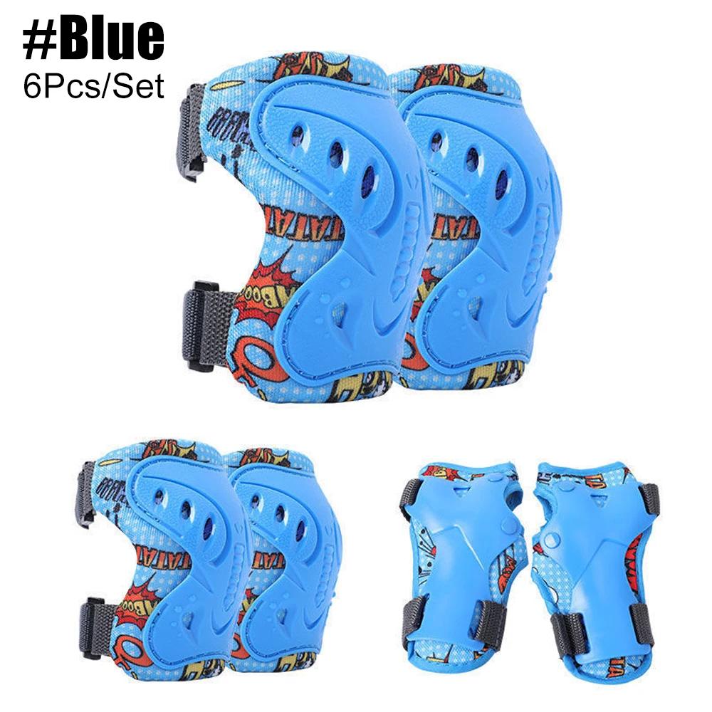 6Pcs Kids 3-12 Years Knee Elbow Pads Guards Protective Gear For Roller Skates Cycling Bmx Bike Skateboard Inline Scooter Riding