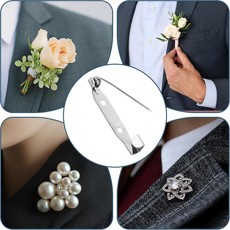 50/100Pcs Metal Brooch Pins Set Safety Brooch Pins Bar Pin Brooch Clip Pin Kit for Sewing DIY Jewelry Making Bar Sewing Supplies