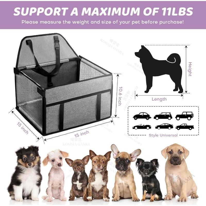 Waterproof Pet Dog Cat Transport Hammock Travel Car Seat Cover Carrier Bag for Small Medium Dogs Sturdy Dirt-resistant