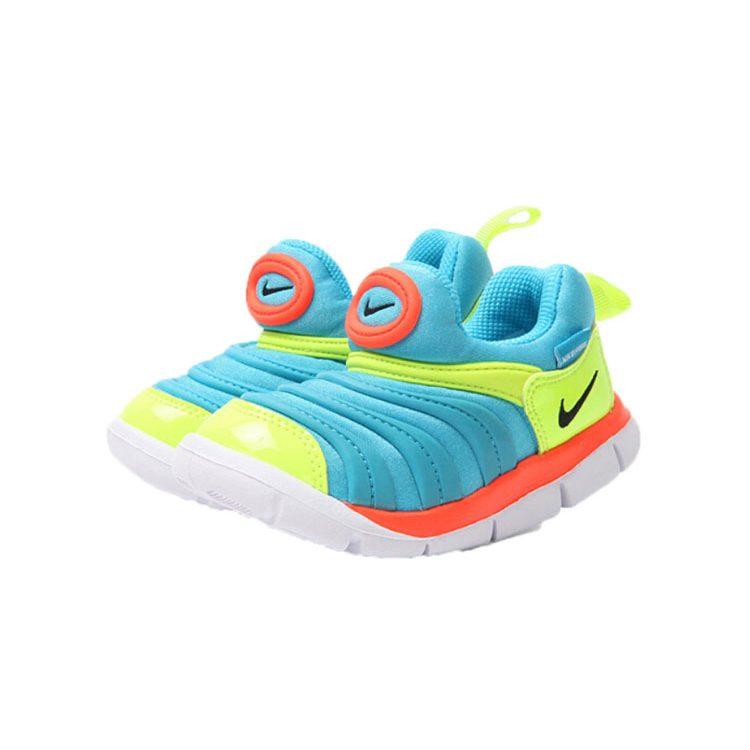 Nike Dynamo Free 'Light Blue Fury Volt' Slip Resistant Cushioning Low top Toddler Shoes Blue Infant And Toddler 343938-423