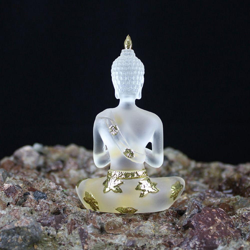 Nachahmung Harz Buddha Figuren Transparent Mini Buddhismus Ornament Sitzen Buddha Statue Hause