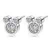 Rhinestone Zirconia Silver Stud Earrings - European American Style