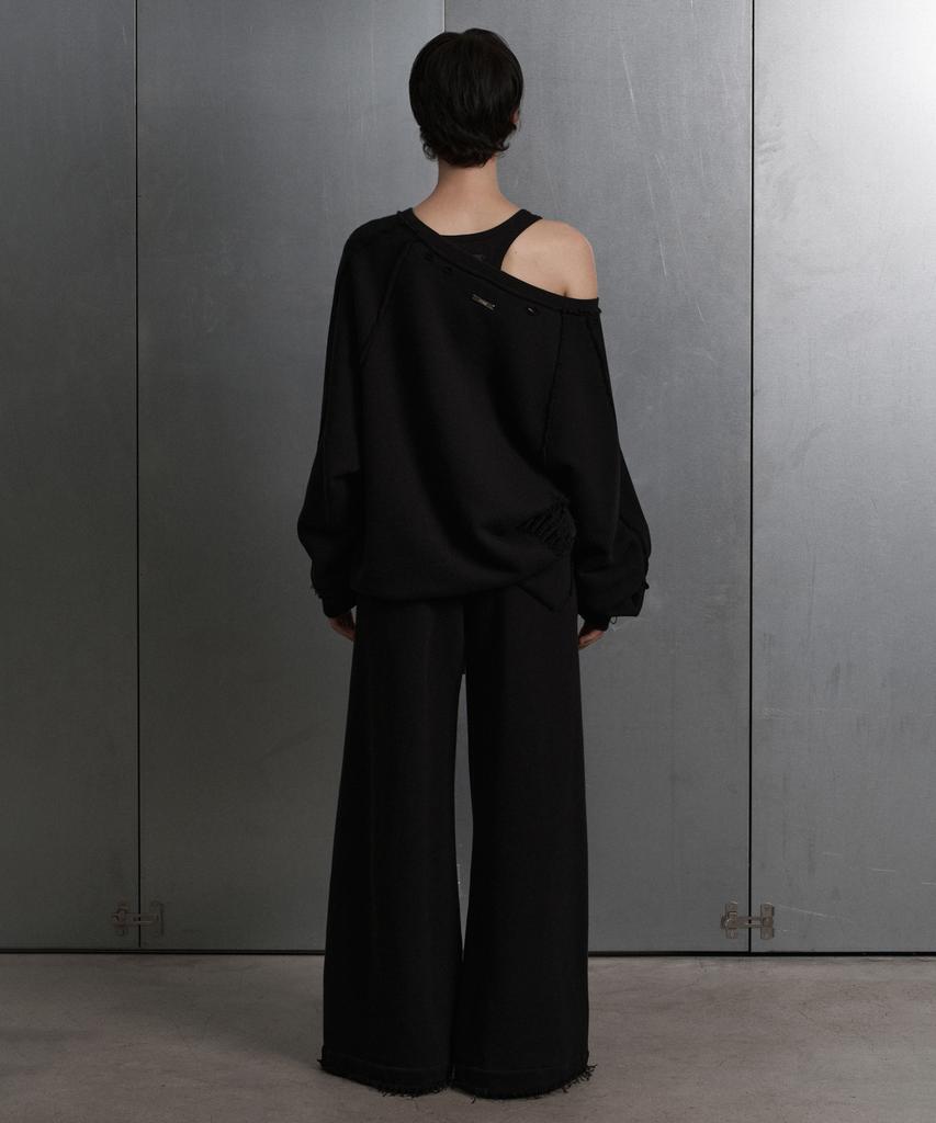 ZNUZ Scratch Damage Wide Pants - Black