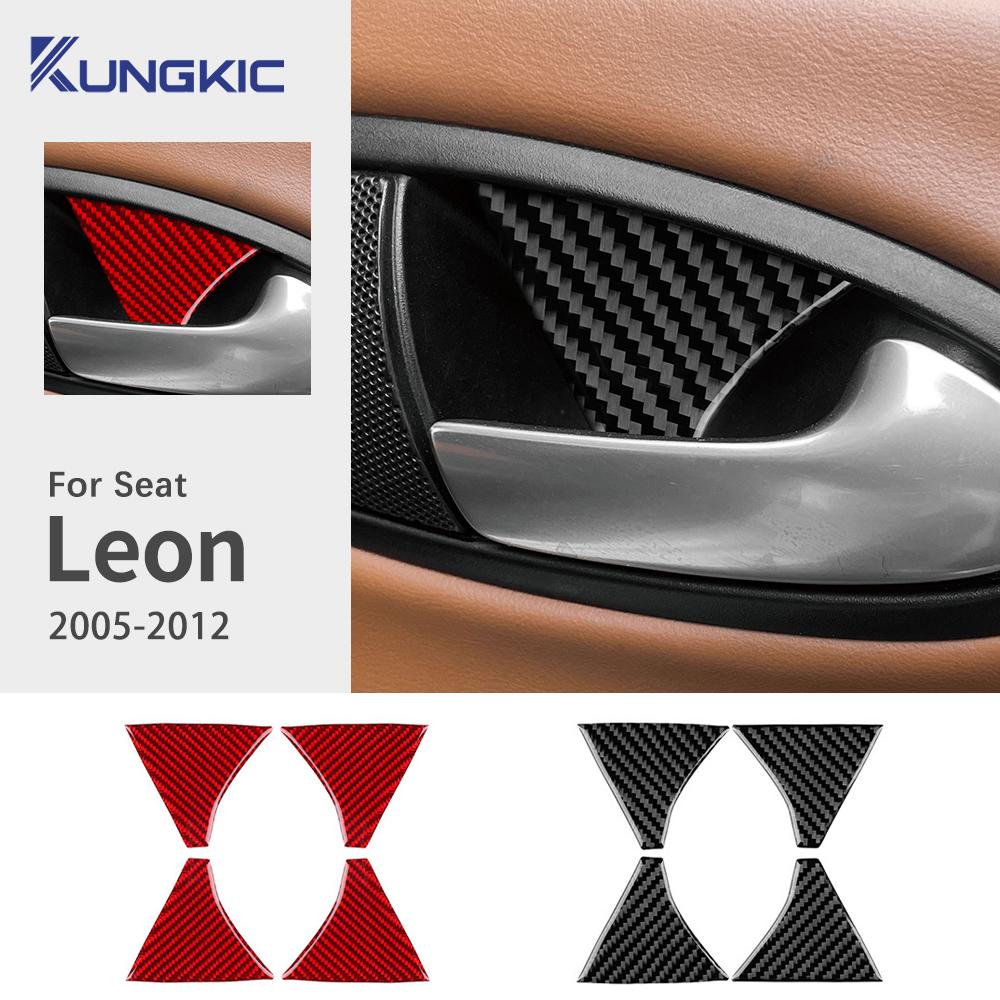 Real Soft Carbon Fiber Sticker For Seat Leon 2005 2006 2007 2008 2009 2010 2011 2012 LHD RHD Car CD Panel Inteior Accessories