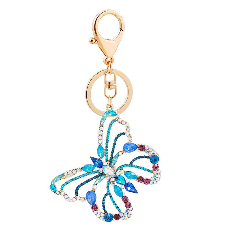 EASYA New Arrival Crystal Insect Shape Chaveiro Keychain Cute Sparkling Metal Key Ring Holder Accessories For Women Girls Bag