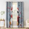 Christmas Lantern Bird Penguin Oil Painting Blackout Curtains For Living Room Bedroom Window Treatment Blinds Drapes