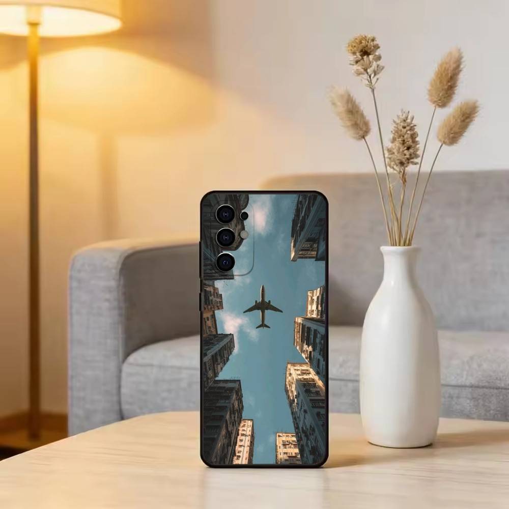 A-airplane Phone Case Black Silicone Soft For Samsung S25,S24,S21,S22,S23,S30,Ultra,S20,Plus,Fe,Lite