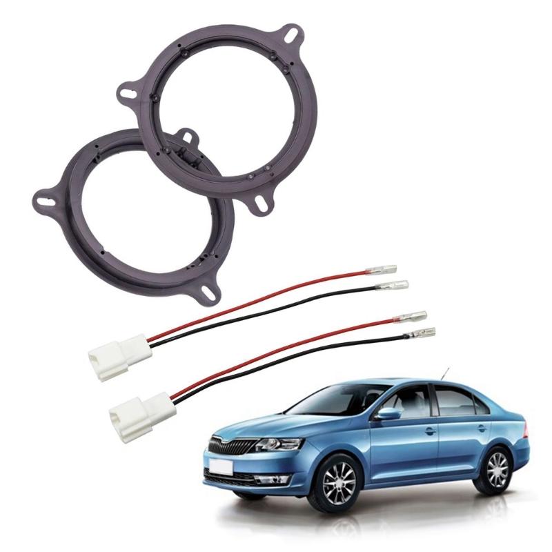 6.5in Car Horn Washer Adapter Holder Car Stereo Speaker Spacer Adaptor & Speaker Harness for Smart Dacia