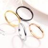18K Rose Gold Plated Titanium Steel Smooth Spherical Couple Ring for Women