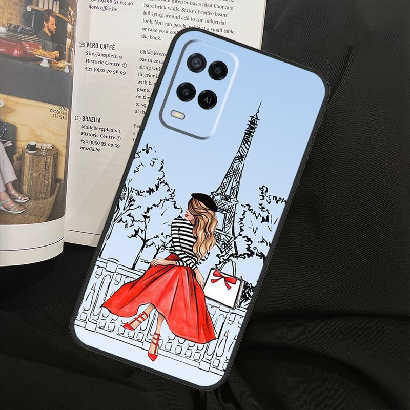 Fashion Girl For Oppo A80 A60 A40 A94 A54 A98 A78 A18 A38 A58 A16 A76 A96 A17 A77 A74 A57S A15 Phone Case