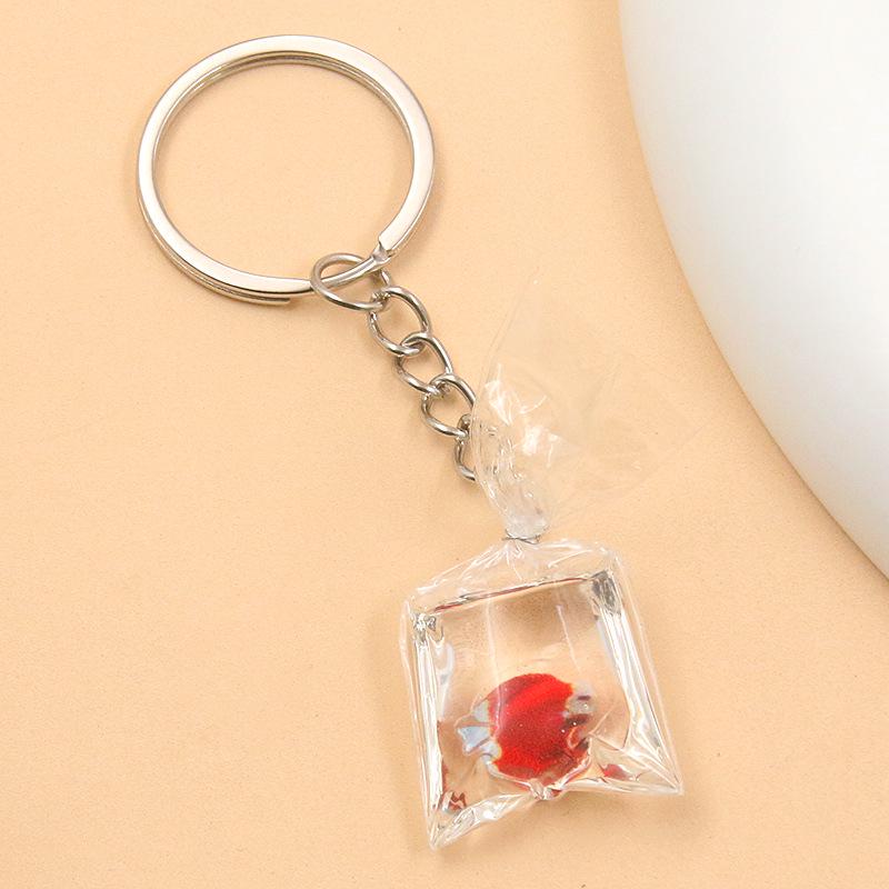28 Styles 28x90mm DIY Transparent Resin Goldfish & Clownfish Keychain Pendant Ornaments