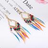 2Pcs Women Dangle Earrings Tassel Alloy Bohemian Jewelry Stylish Decorations Daily Wear Hanging Pendant Wedding Jewelry