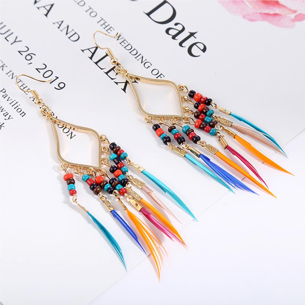 2Pcs Women Dangle Earrings Tassel Alloy Bohemian Jewelry Stylish Decorations Daily Wear Hanging Pendant Wedding Jewelry