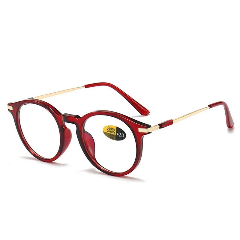 New Trend Vintage Round Frame Reading Glasses Anti Blue Light Optical Spectacle Eyeglasses Anti Fatigue Ultra Light Eyewear