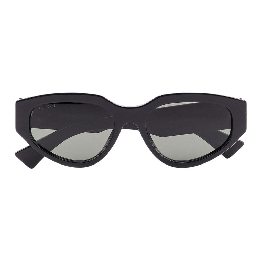 Gucci Logo Design Acetate Cat's Eye Sunglasses Women's Black
