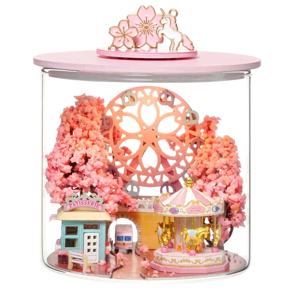 

moin moin Dollhouse Miniature DIY Kit Set Instructions Terrarium Jar Dream Bottle Fairytale Decor for Cherry Trolley Blossom Amusement 2208dh345