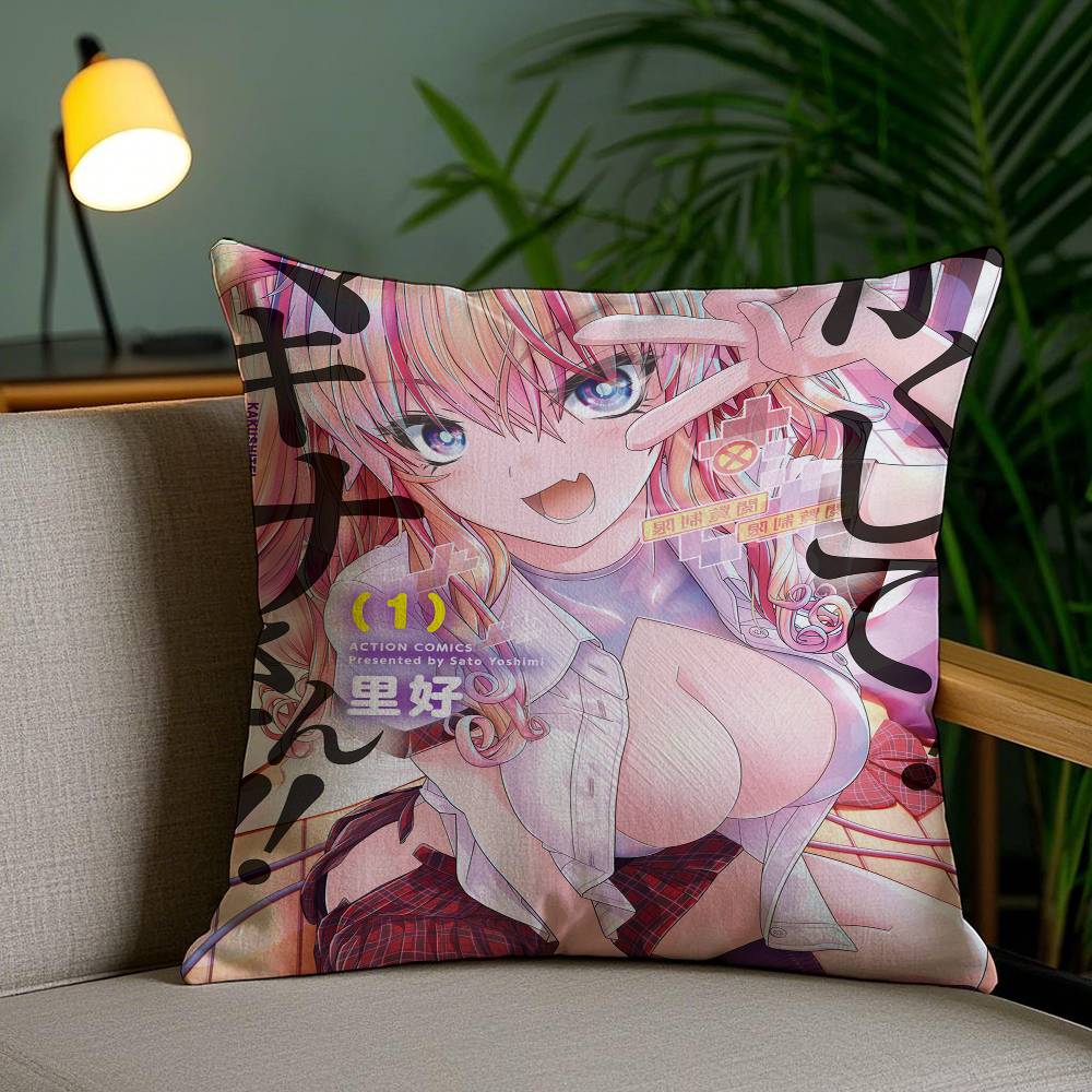 Sexy Anime Mädchen Kissenbezug Plüschstoff Weicher Kissenbezug Beidseitiger Druck Sofakissenbezug Überwurf