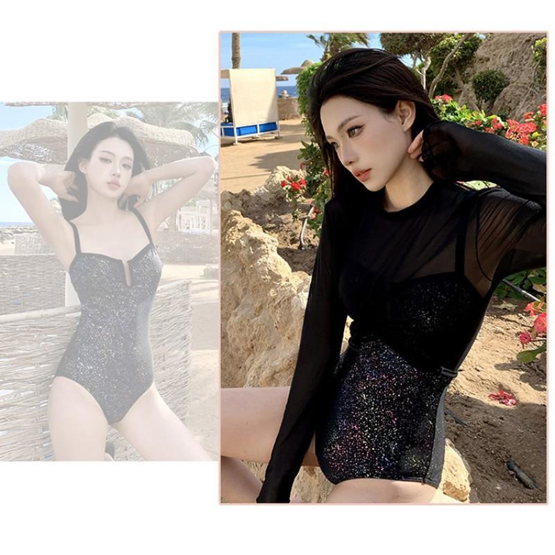 Swimsuit Women's One-piece Long-sleeved Two-piece Suit Covers Belly To Show Slimming High-end Vacation Hot