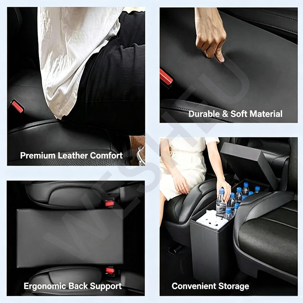 For Tesla Model YL 6-Seater 2025 2026 2nd Row Middle Passage Storage Box Central Hidden Stowing Organizer Interior Accessories