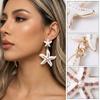 Ocean Series Enamel Starfish Earring for Women Exaggerated Colorful Rhinestone Starfish Earring Summer Holiday Charm Jewelry