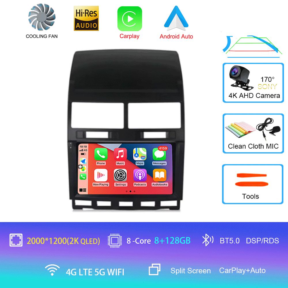 Car Radio Android 14 Carplay Auto For Volkswagen Touareg GP 2002 - 2010 Navigation GPS Multimedia Player Stereo Video wifi+4G BT