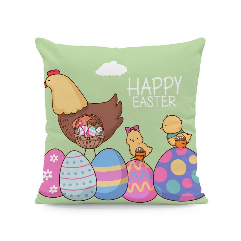 

Easter Watercolor Pillow Cover with Rabbit, Carrot, Eggs & Flowers - Cushion Insert Not Included 45x45 cm (pillow insert not included)