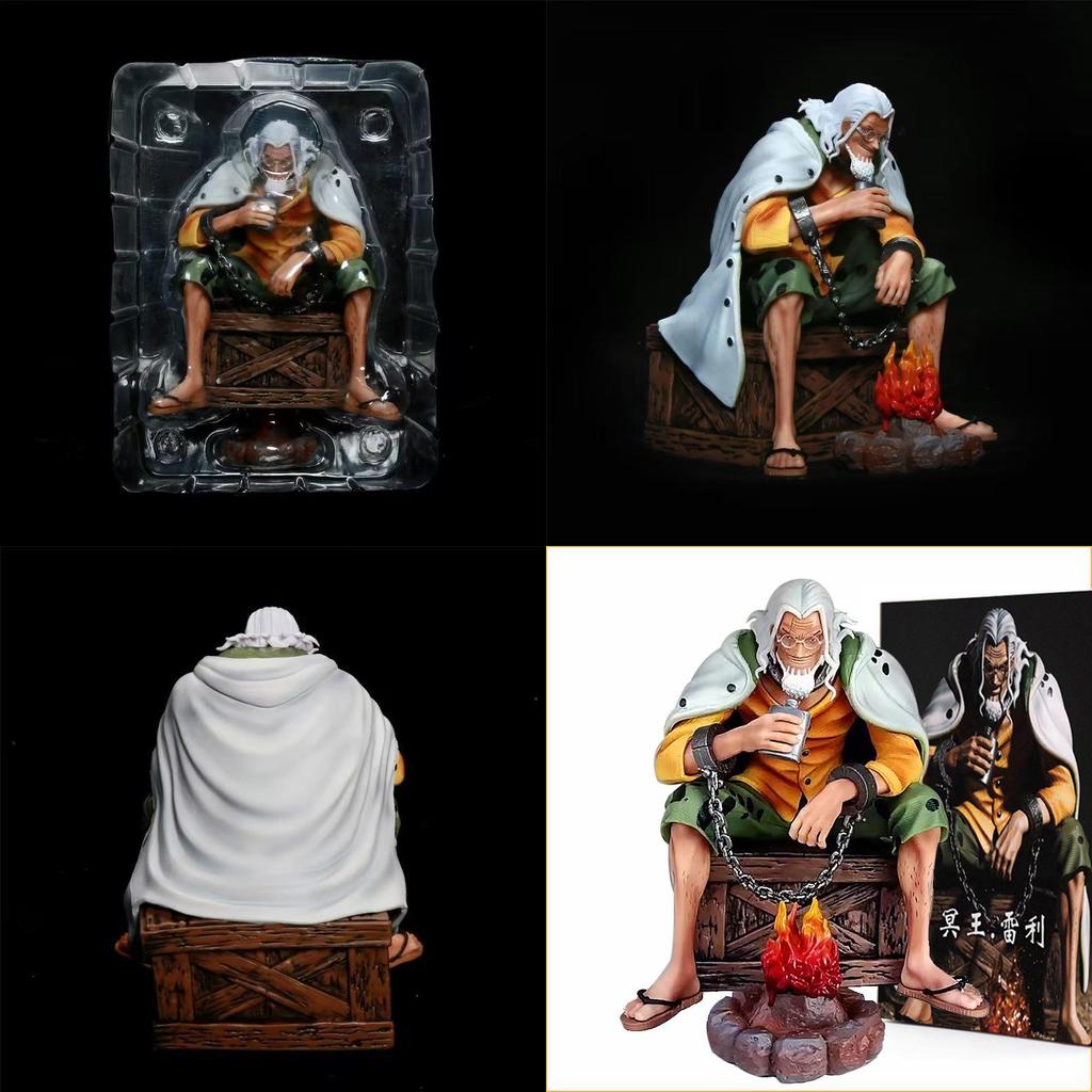 15cm High One Piece Dark King Rayleigh Sitting Pose Pvc Anime Figure Handicraft Wholesale