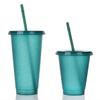 480/700ML Flash Water Bottle For Coffee Juice Milk Tea Kawaii Plastic Cold Cups With Lid Straw Portable Reusable Drinking Bottle