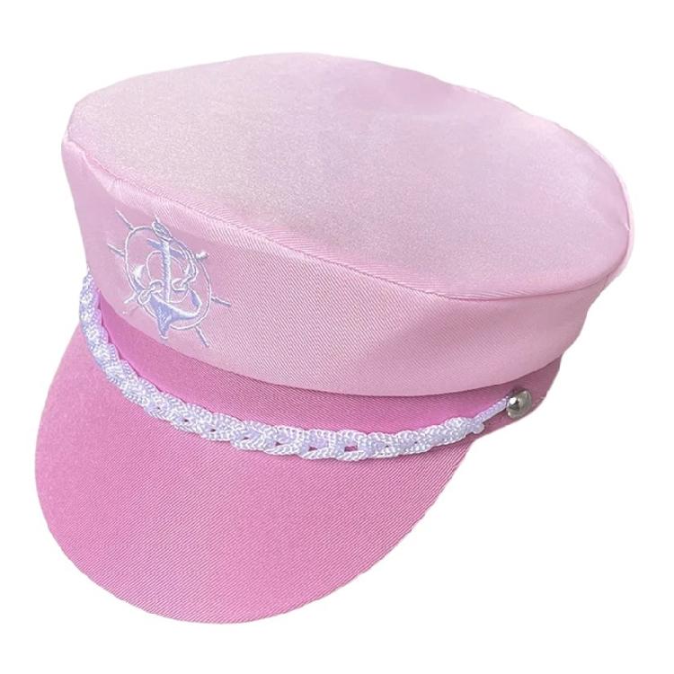 Sailor Hat Neck Scarves Women Bridal Shower Captain Costume Hat Silk Scarf 2PCS Stage Props Hat for Theme Party