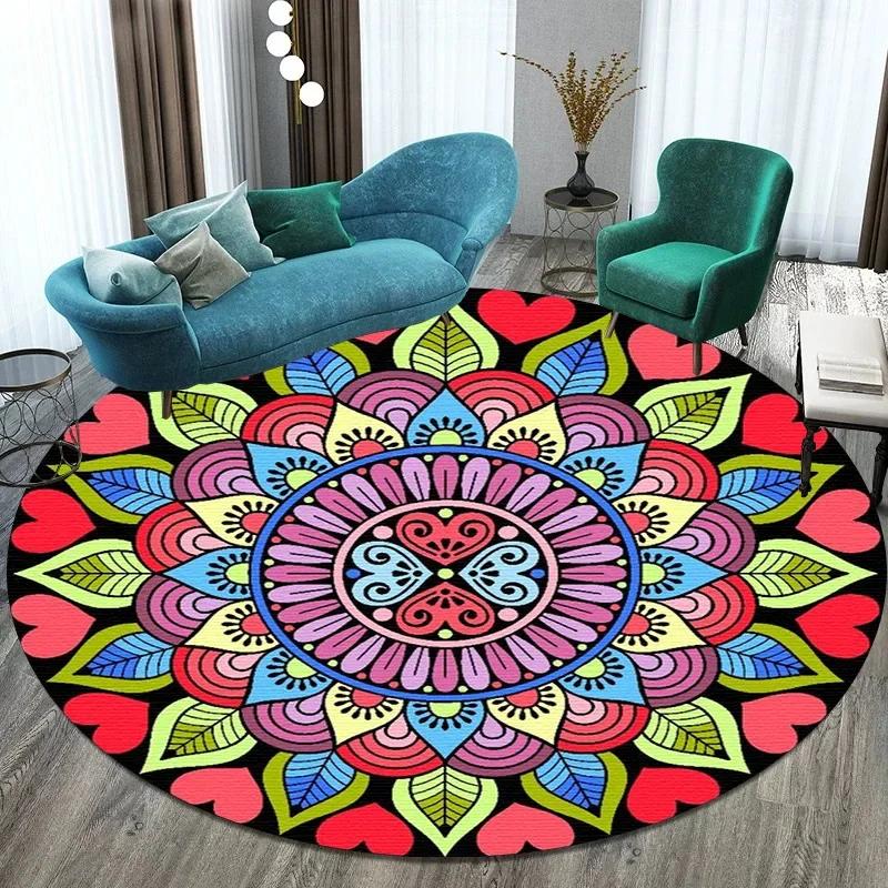 Bitcoin Round Carpet Anti-Slip Circle Area Rug Large for Home Living Room Floor Mat Bedroom Decor Chair Drum Rug Chair Doormat