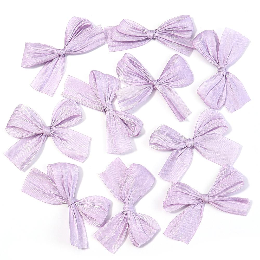 10pcs 4x5.5cm Pearlescent Satin Ribbon Bows Colorful Pleated Bowknots For DIY Wedding Party Clothing Headwear Gifts Decoration