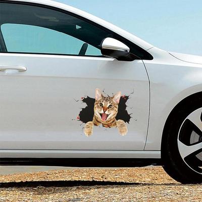 1PCS Car 3D Cat Sticker Funny Cat Styling PVC Stickers Decoration Automobiles Accessories