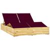 VidaXL Double Sun Lounger and Cushions Bordeaux Impregnated Pine Wood 3065993