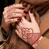 Lace Fake Tattoo Henna Tattoo Stickers Red Mehndi Stickers Body Art Sticker  Finger Hand