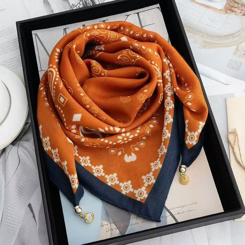 

Магнитный треугольный шарф для женщин Осенняя мода Накидка на шею Теплая Мягкая Шелковистая шаль one size